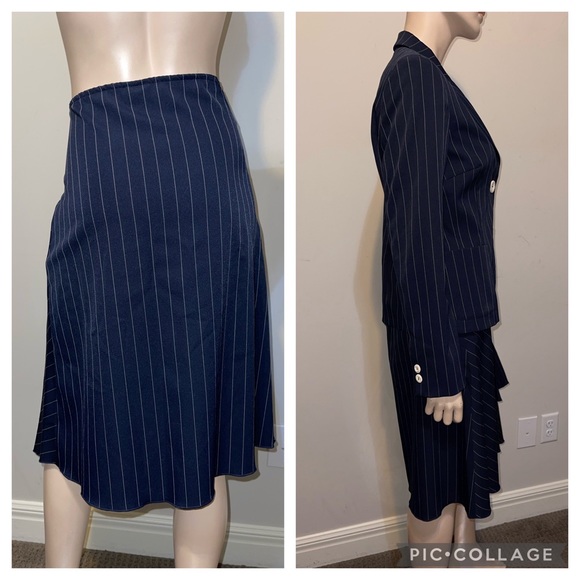 Roccobarocco Pinstripe Skirt & Blazer 10/12 - Picture 5 of 11